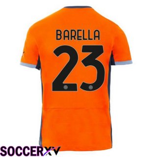 Inter Milan (BARELLA 23) Soccer Jersey Third Orange 2023/2024