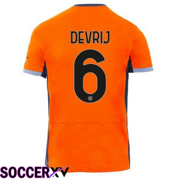 Inter Milan (DE VRIJ 6) Soccer Jersey Third Orange 2023/2024