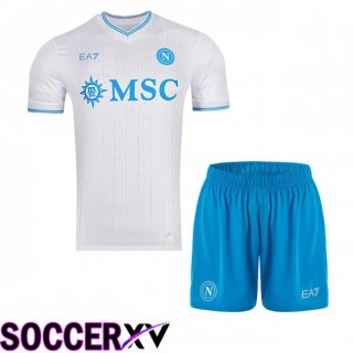 SSC Napoli EURO Kids Away Soccer Jersey White 2025/2026