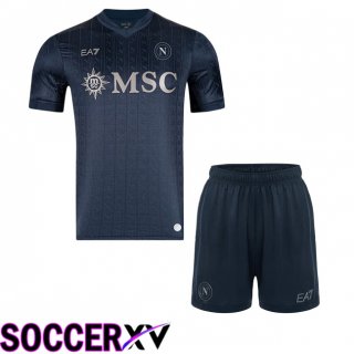SSC Napoli EURO Kids Third Soccer Jersey Black 2025/2026