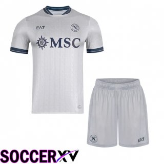 SSC Napoli EURO Kids Goalkeeper Soccer Jersey Grey 2025/2026