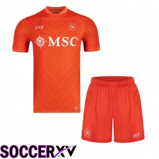 SSC Napoli Kids Goalkeeper Soccer Jersey Orange 2025/2026