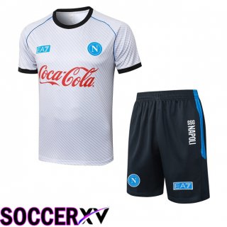 SSC Napoli kit Training T Shirt + Shorts White 2025/2026