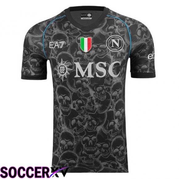 SSC Napoli Soccer Jersey Halloween Black 2023/2024