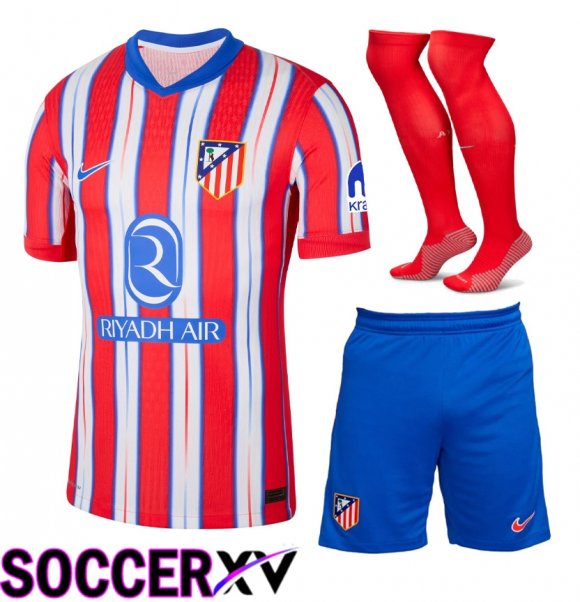 Atletico Madrid Home kit Soccer Jersey (Shorts + Socks) 2024/2025