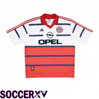 Bayern Munich Retro Away Soccer Jersey White Red 1998-2000  Bayern Munich Retro Away Soccer Jersey White Red 1998-2000
