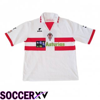 Sporting Gijon Retro Away Soccer Jersey White 1996-1997  Sporting Gijon Retro Away Soccer Jersey White 1996-1997