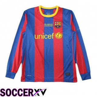 FC Barcelona Retro Home Soccer Jersey Long sleeve Blue Red 2010-2011  FC Barcelona Retro Home Soccer Jersey Long sleeve Blue Red 2010-2011