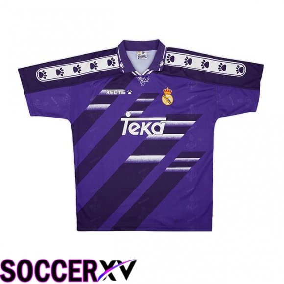 Real Madrid Retro Away Soccer Jersey Purple 1994-1996