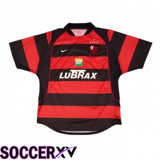 Flamengo Retro Home Soccer Jersey Red Black 2002-2003