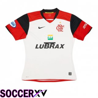 Flamengo Retro Away Soccer Jersey White 2008-2009