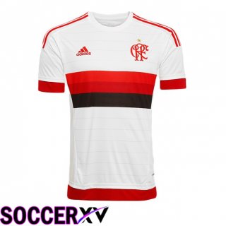 Flamengo Retro Away Soccer Jersey White 2015-2016