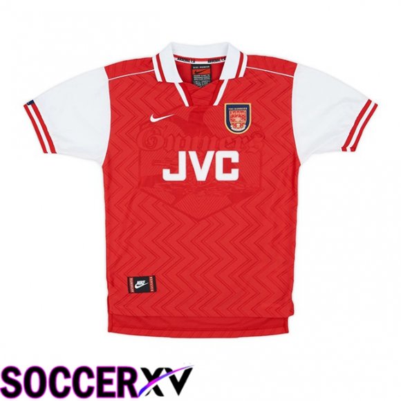 Arsenal Retro Home Soccer Jersey Red White 1996-1997  Arsenal Retro Home Soccer Jersey Red White 1996-1997