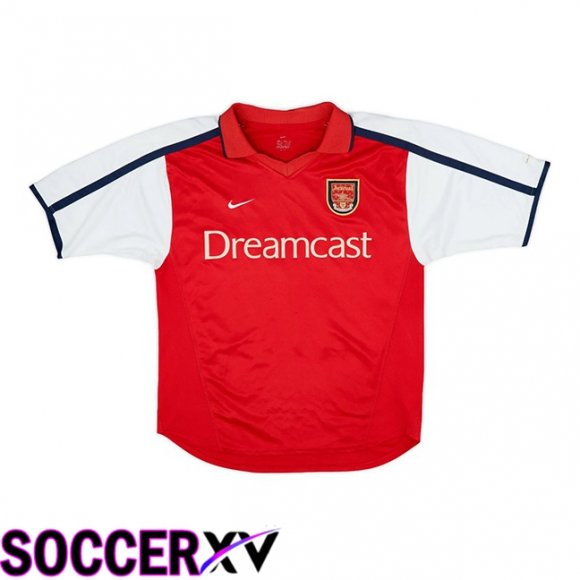 Arsenal Retro Home Soccer Jersey Red White 2001-2002  Arsenal Retro Home Soccer Jersey Red White 2001-2002
