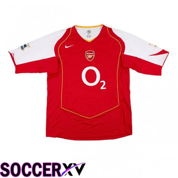 Arsenal Retro Home Soccer Jersey Red White 2004-2005  Arsenal Retro Home Soccer Jersey Red White 2004-2005