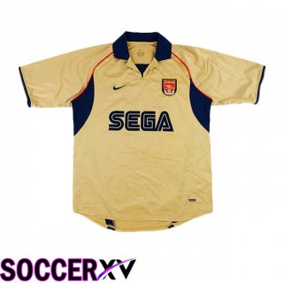 Arsenal Retro Away Soccer Jersey Yellow 2001-2002  Arsenal Retro Away Soccer Jersey Yellow 2001-2002