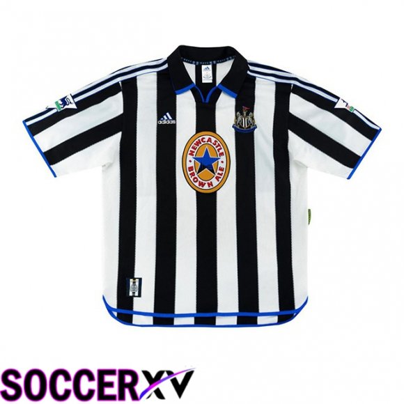Newcastle United Retro Home Soccer Jersey Black White 1999-2000