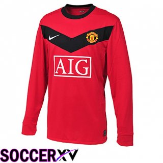 Manchester United Retro Home Soccer Jersey Long sleeve Red 2009-2010  Manchester United Retro Home Soccer Jersey Long sleeve Red 2009-2010