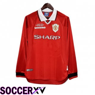 Manchester United Retro Home Soccer Jersey Long sleeve Red 1999-2000  Manchester United Retro Home Soccer Jersey Long sleeve Red 1999-2000