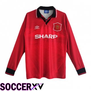 Manchester United Retro Home Soccer Jersey Long sleeve Red 1994-1996  Manchester United Retro Home Soccer Jersey Long sleeve Red 1994-1996