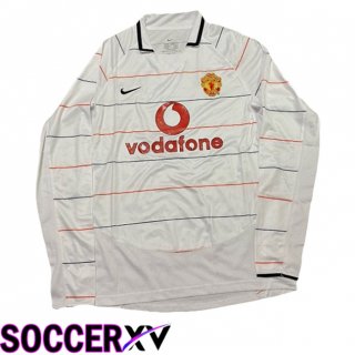 Manchester United Retro Third Soccer Jersey Long sleeve White 2003-2005  Manchester United Retro Third Soccer Jersey Long sleeve White 2003-2005