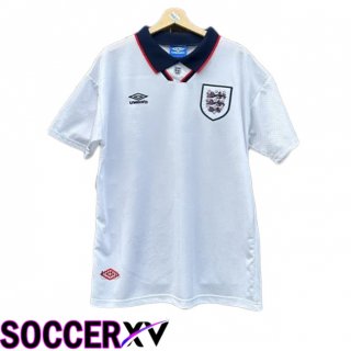England Retro Home Soccer Jersey White 1993-1995