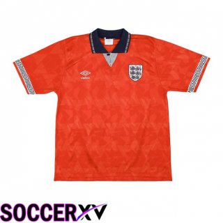 England Retro Away Soccer Jersey Orange 1990