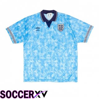 England Retro Third Soccer Jersey Blue 1990