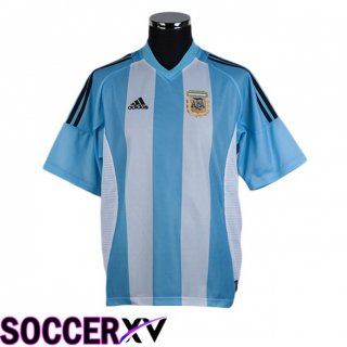 Argentinae Retro Home Soccer Jersey White Blue 2002