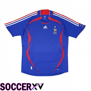 France Retro Home Soccer Jersey Blue 2006