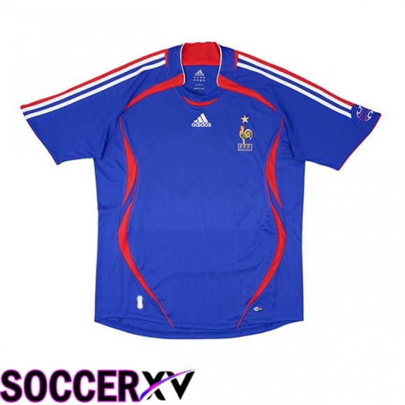 France Retro Home Soccer Jersey Blue 2006