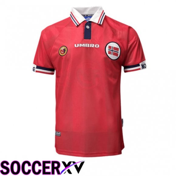 Norway Retro Home Soccer Jersey Red 1998-1999