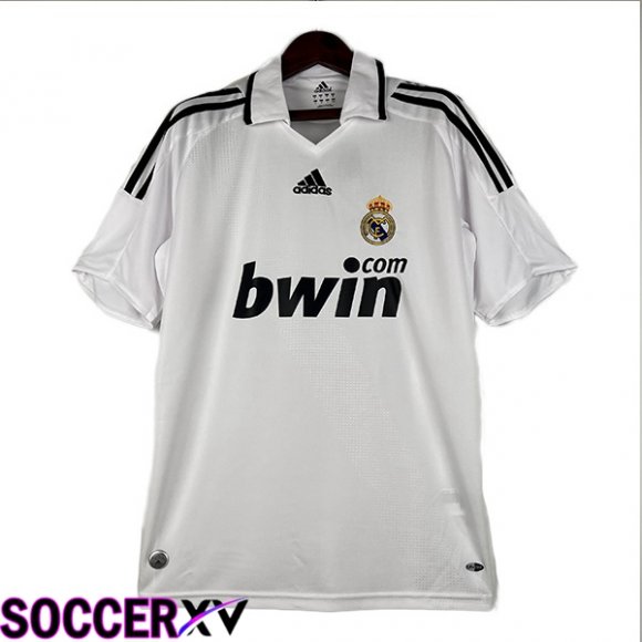 Real Madrid Retro Soccer Jersey Home White 2008-2009