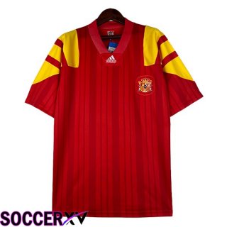 Spain Retro Soccer Jersey Home Red 1992-1994