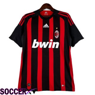 AC Milan Retro Soccer Jersey Home Red Black 2008-2009