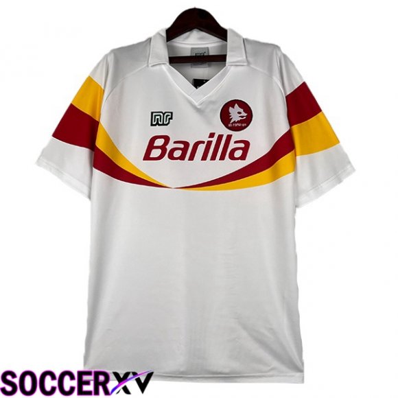 AS Roma Retro Soccer Jersey Away White 1990-1991