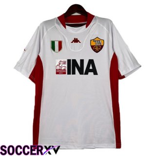 AS Roma Retro Soccer Jersey Away White 2001-2002