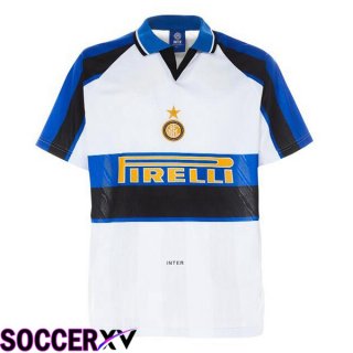 Inter Milan Retro Soccer Jersey Away White Blue 1996-1997