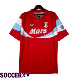 SSC Napoli Retro Soccer Jersey Away Red 1990-1991