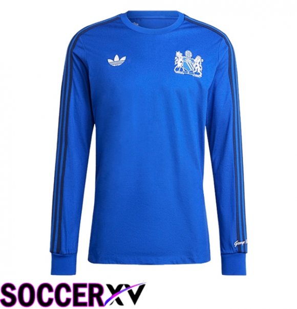 Manchester United Long sleeve Soccer Jersey Special Edition Blue 2024/2025