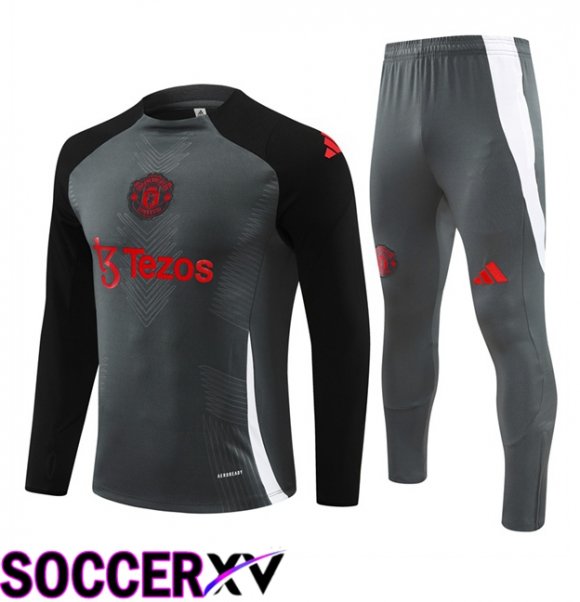 Manchester United kit Training Tracksuit Black Grey 2024/2025