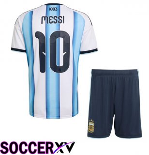 Argentina (MESSI 10) Kids Home Soccer Jersey Blue White 2026/2027