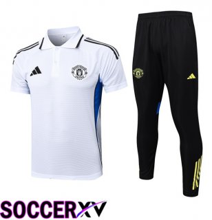 Manchester United Soccer Polo + Training Pants White 2025/2026