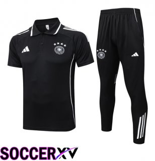 Germany Soccer Polo + Training Pants Black 2025/2026