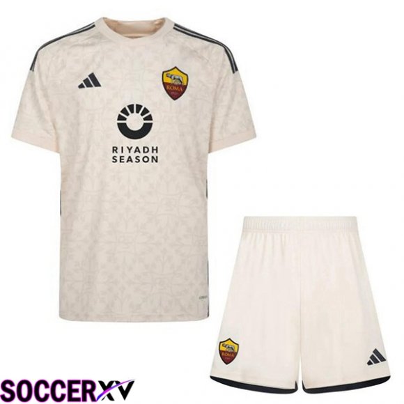 AS Roma Kids RIYADH SEASON Soccer Jersey Away Yellow 2023/2024