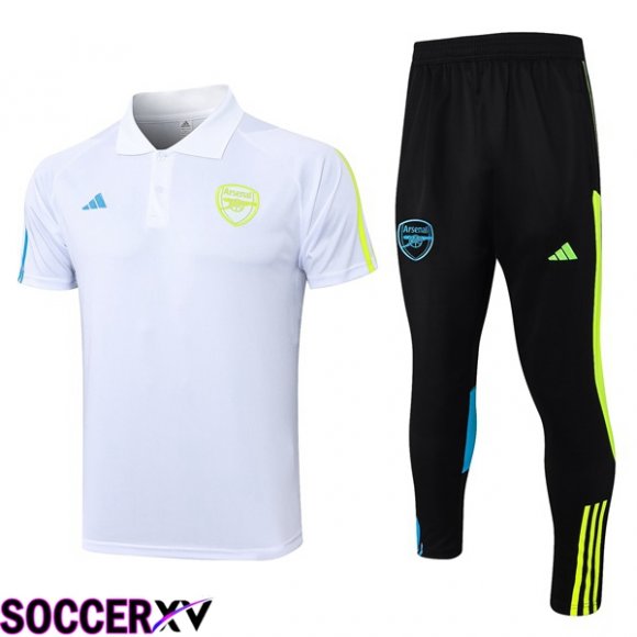 Arsenal Soccer Polo + Pants White 2023/2024