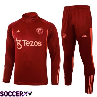 Manchester United Training Tracksuit Suit Red 2023/2024