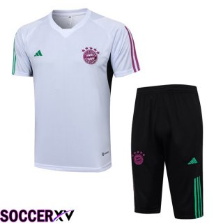 Bayern Munich Training T Shirt + Shorts White 2023/2024