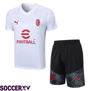 AC Milan Training T Shirt + Shorts White 2023/2024