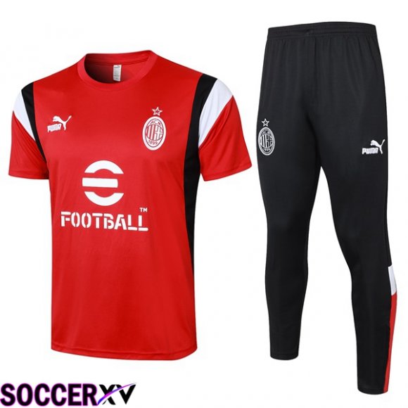 AC Milan Training T Shirt + Pants Red 2023/2024